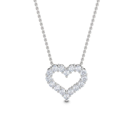 White Gold / Lab Grown Diamond Heart Pendant
