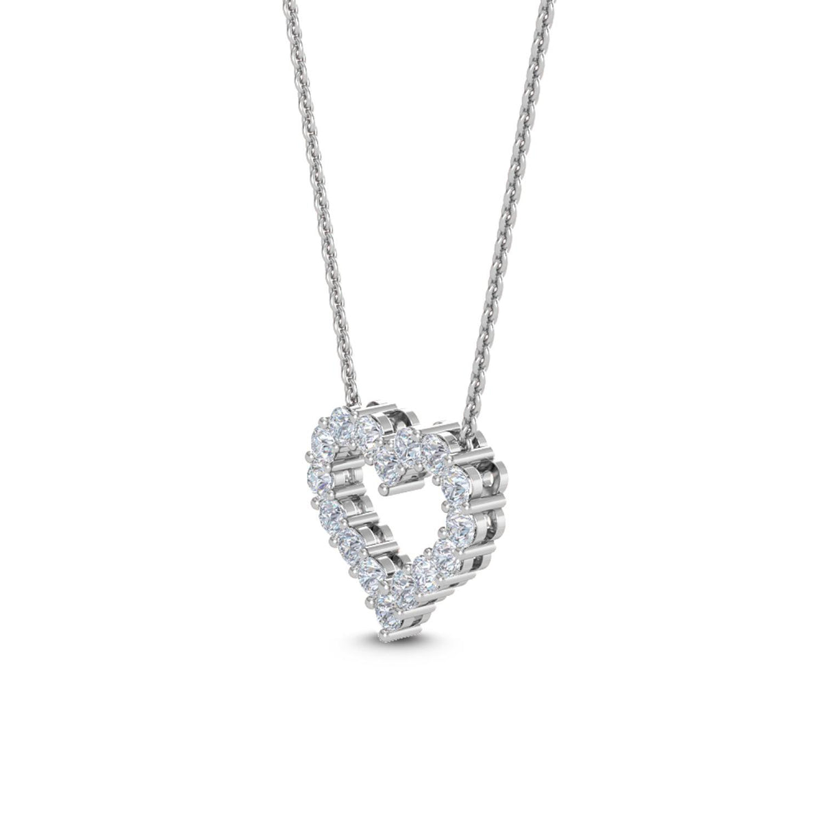 White Gold / Lab Grown Diamond Heart Pendant