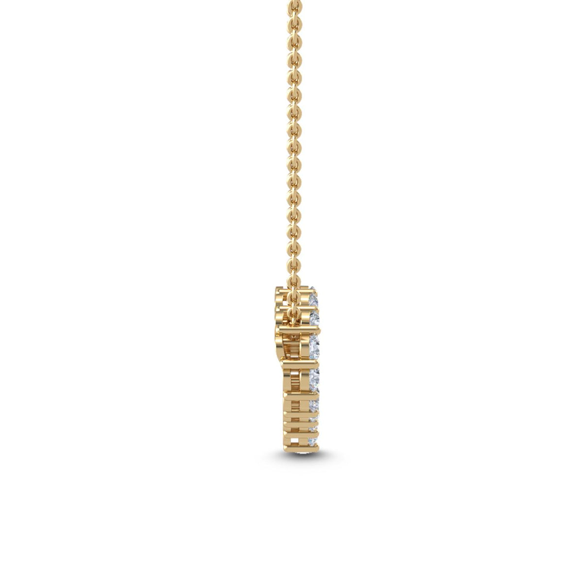 Yellow Gold / Lab Grown Diamond Heart Pendant