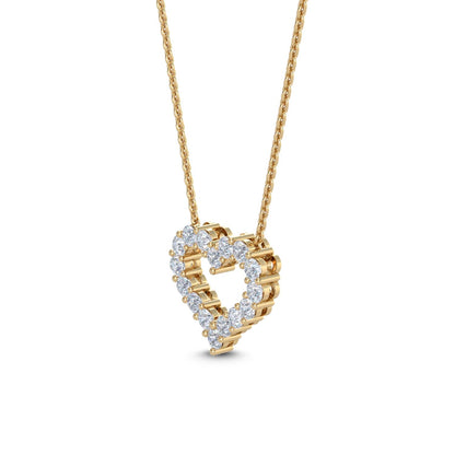 Yellow Gold / Lab Grown Diamond Heart Pendant