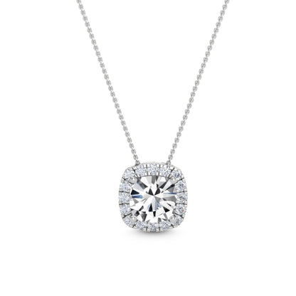 White Gold / 1.05ct Lab Grown Diamond Halo Pendant