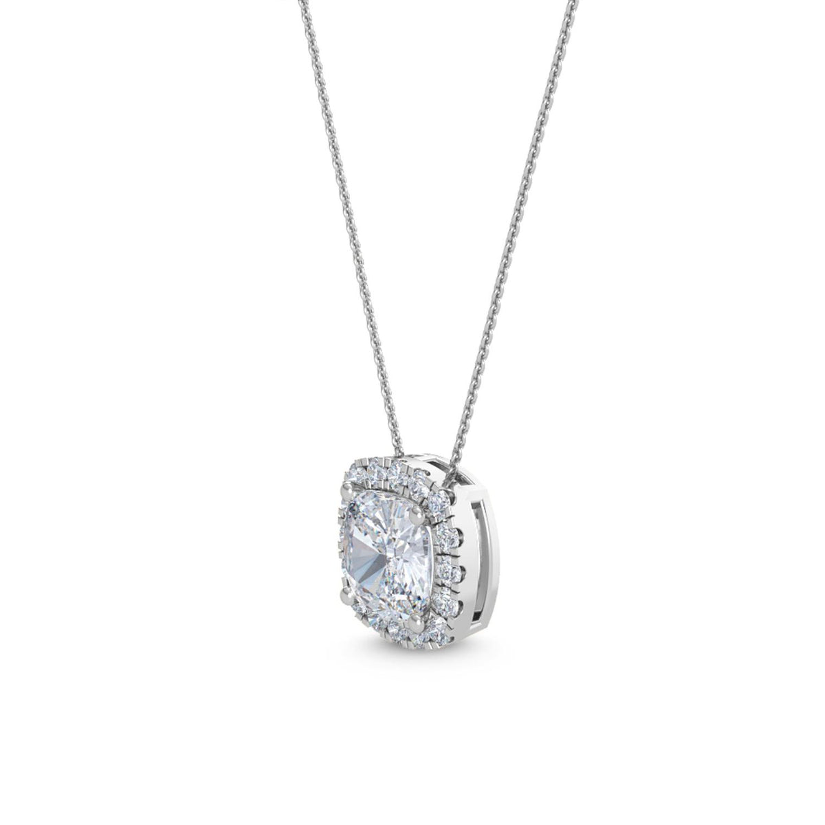 White Gold / 1.05ct Lab Grown Diamond Halo Pendant