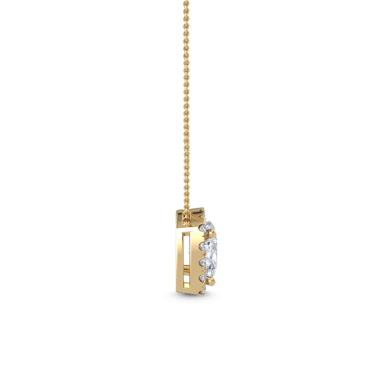 Yellow Gold / 1.05ct Lab Grown Diamond Halo Pendant