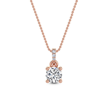 Rose Gold / Lab Grown Diamond Solitaire Pendant
