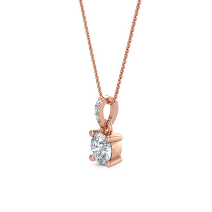 Rose Gold / Lab Grown Diamond Solitaire Pendant