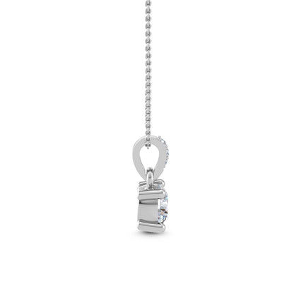 White Gold / Lab Grown Diamond Solitaire Pendant