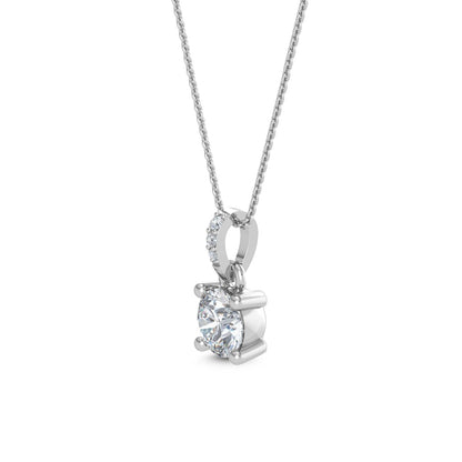 White Gold / Lab Grown Diamond Solitaire Pendant