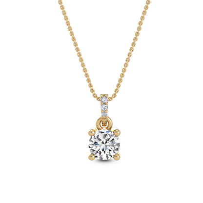 Yellow Gold / Lab Grown Diamond Solitaire Pendant