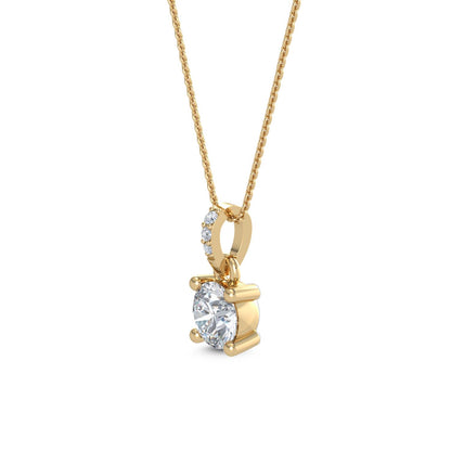 Yellow Gold / Lab Grown Diamond Solitaire Pendant