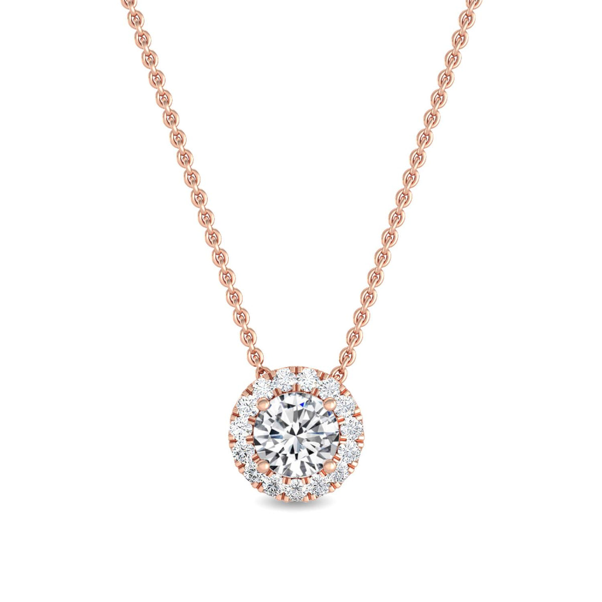 Rose Gold / 0.69ct Lab Grown Diamond Pendant