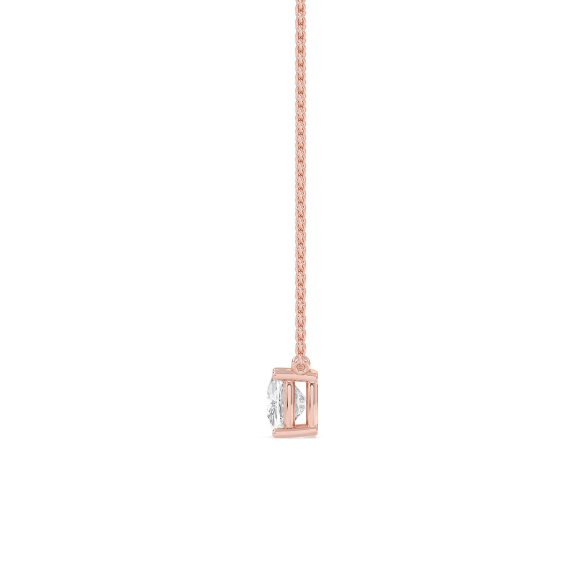 Rose Gold / Cushion Lab Grown Diamond Solitaire Pendant