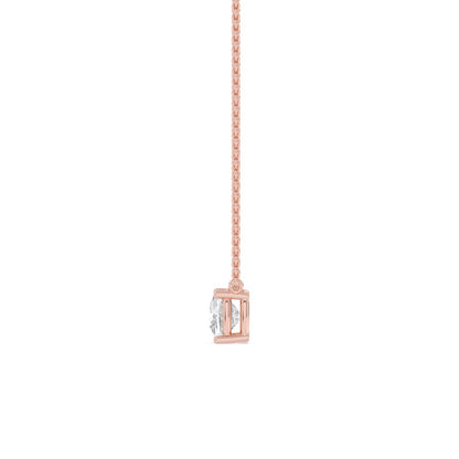 Rose Gold / Cushion Lab Grown Diamond Solitaire Pendant
