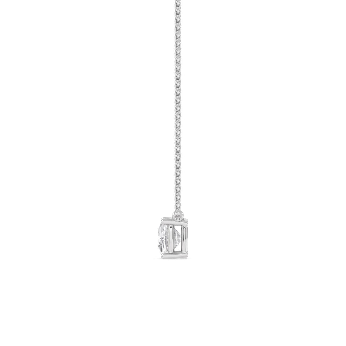 White Gold / Cushion Lab Grown Diamond Solitaire Pendant