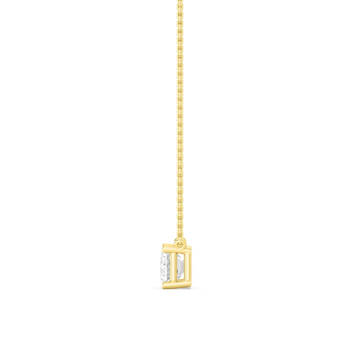 Yellow Gold / Emerald Lab Grown Diamond Solitaire Pendant