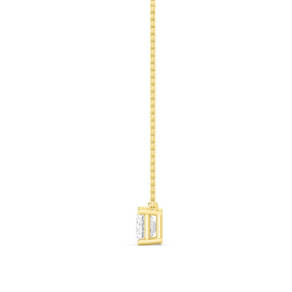 Yellow Gold / Emerald Lab Grown Diamond Solitaire Pendant