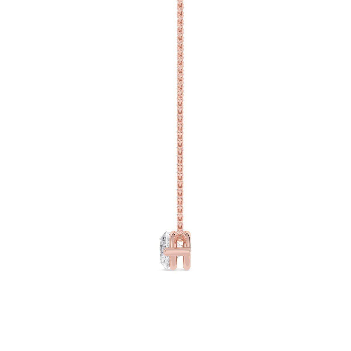 Rose Gold / Marquise Lab Grown Diamond Solitaire Pendant