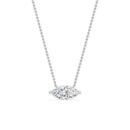 White Gold / Marquise Lab Grown Diamond Solitaire Pendant