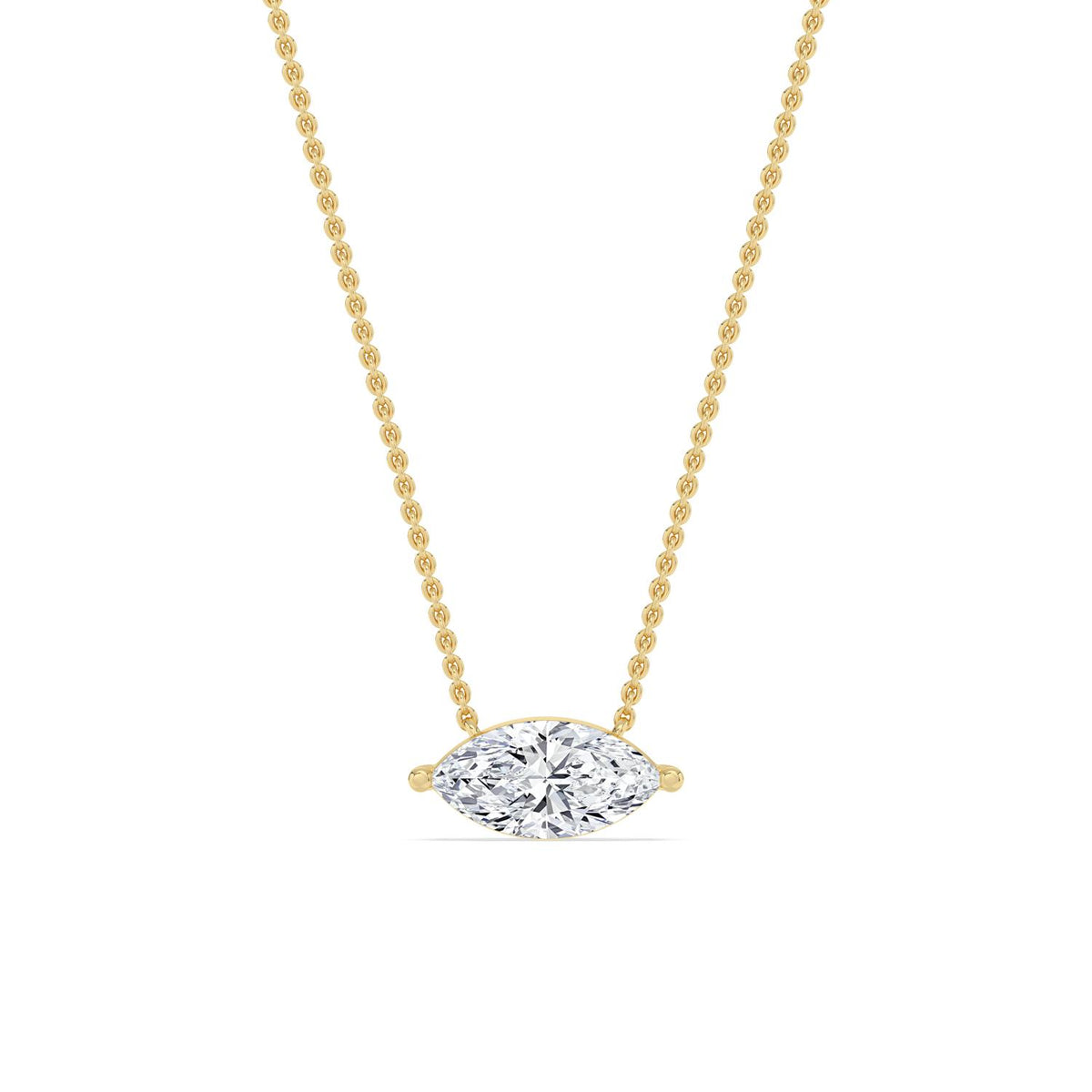 Yellow Gold / Marquise Lab Grown Diamond Solitaire Pendant