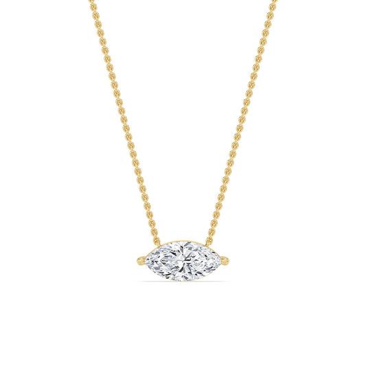 Yellow Gold / Marquise Lab Grown Diamond Solitaire Pendant