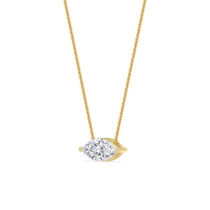 Yellow Gold / Marquise Lab Grown Diamond Solitaire Pendant