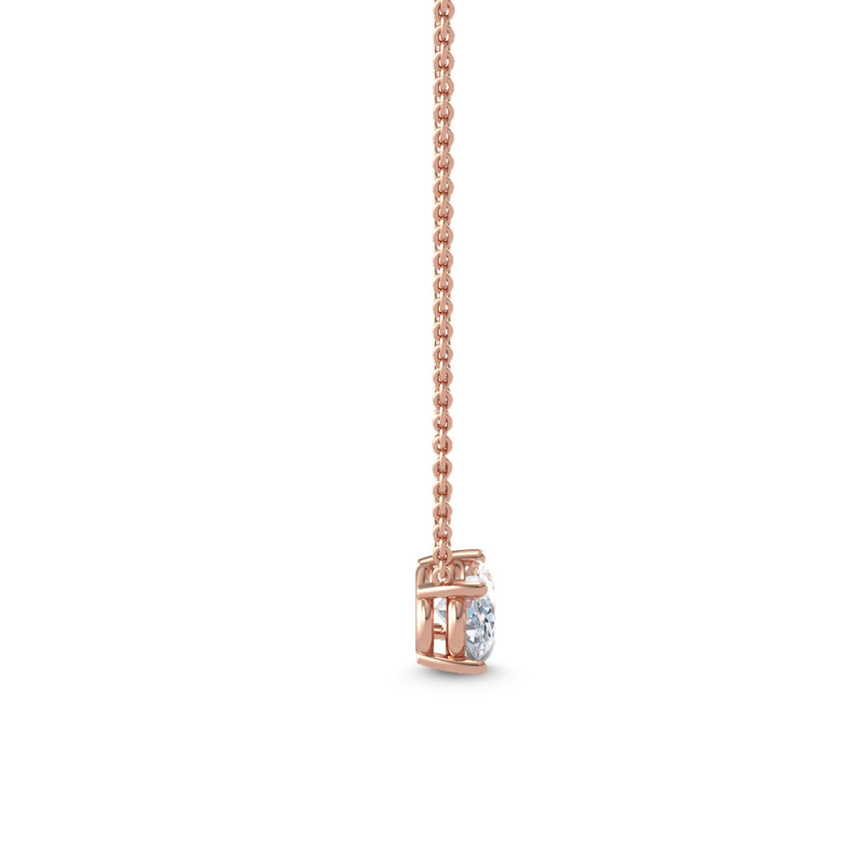 Rose Gold / Oval Lab Grown Diamond Solitaire Pendant