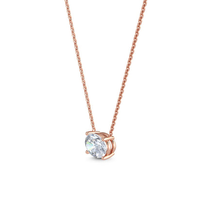 Rose Gold / Oval Lab Grown Diamond Solitaire Pendant