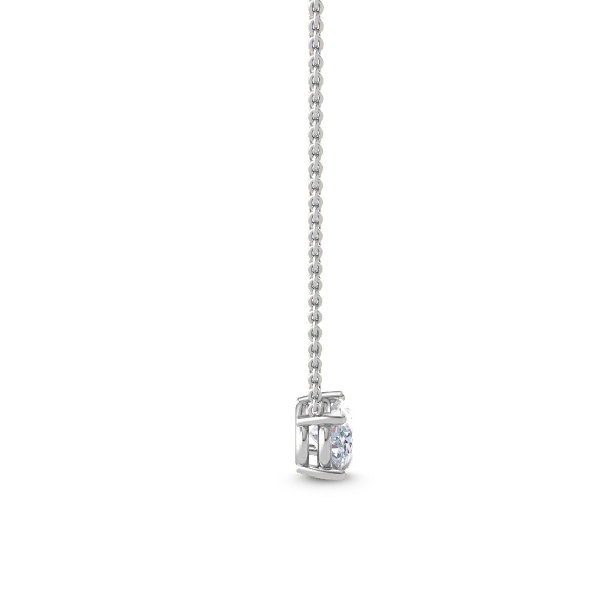 White Gold / Oval Lab Grown Diamond Solitaire Pendant