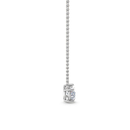 White Gold / Oval Lab Grown Diamond Solitaire Pendant