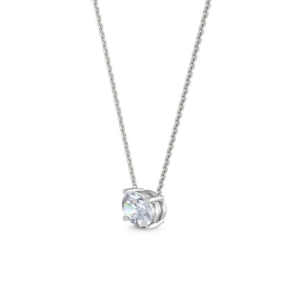 White Gold / Oval Lab Grown Diamond Solitaire Pendant