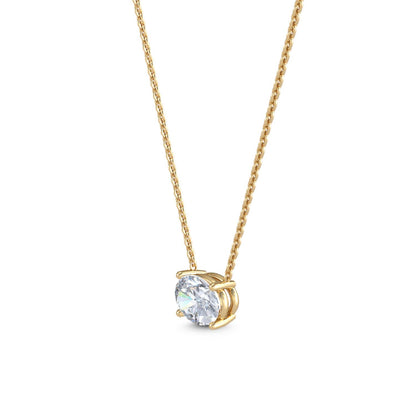 Yellow Gold / Oval Lab Grown Diamond Solitaire Pendant