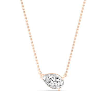Rose Gold / Pear Lab Grown Diamond Solitaire Pendant