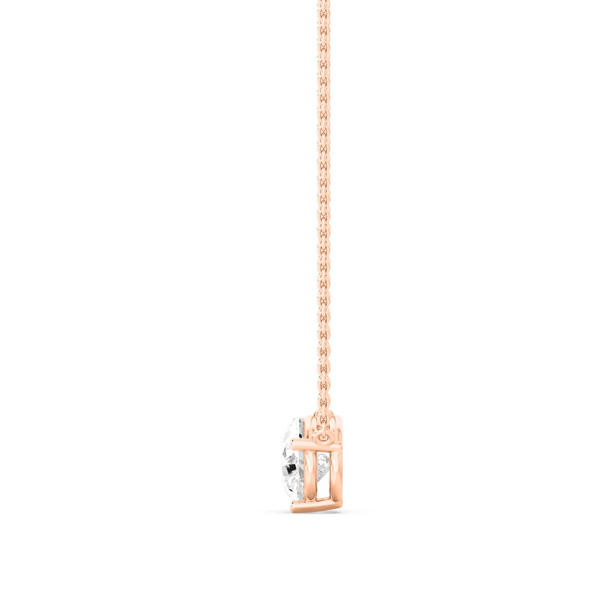Rose Gold / Pear Lab Grown Diamond Solitaire Pendant