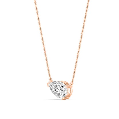 Rose Gold / Pear Lab Grown Diamond Solitaire Pendant