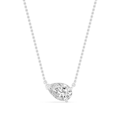 White Gold / Pear Lab Grown Diamond Solitaire Pendant