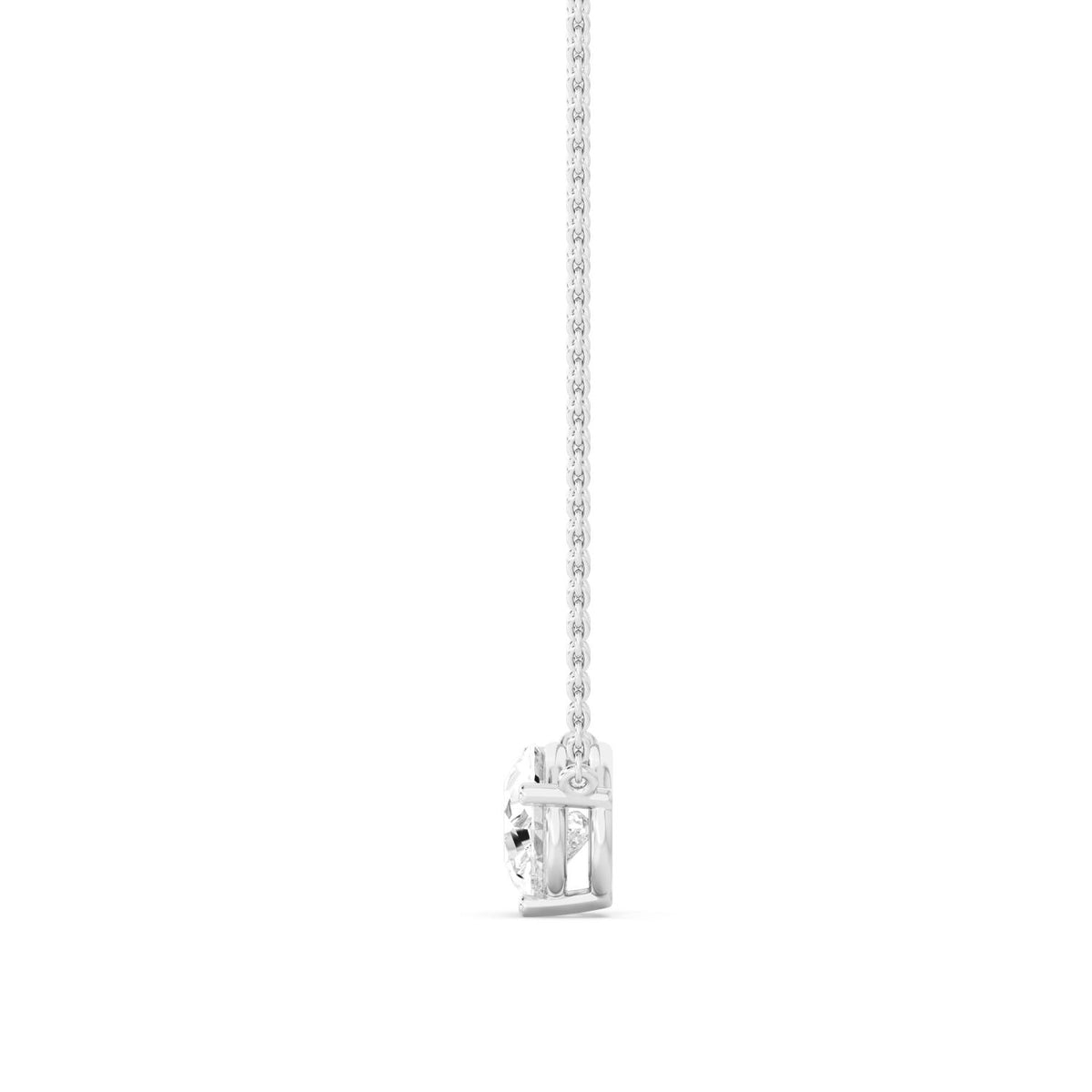 White Gold / Pear Lab Grown Diamond Solitaire Pendant