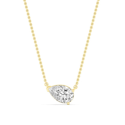 Yellow Gold / Pear Lab Grown Diamond Solitaire Pendant