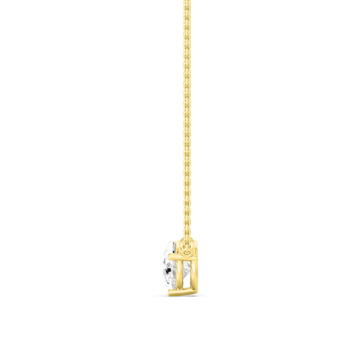 Yellow Gold / Pear Lab Grown Diamond Solitaire Pendant