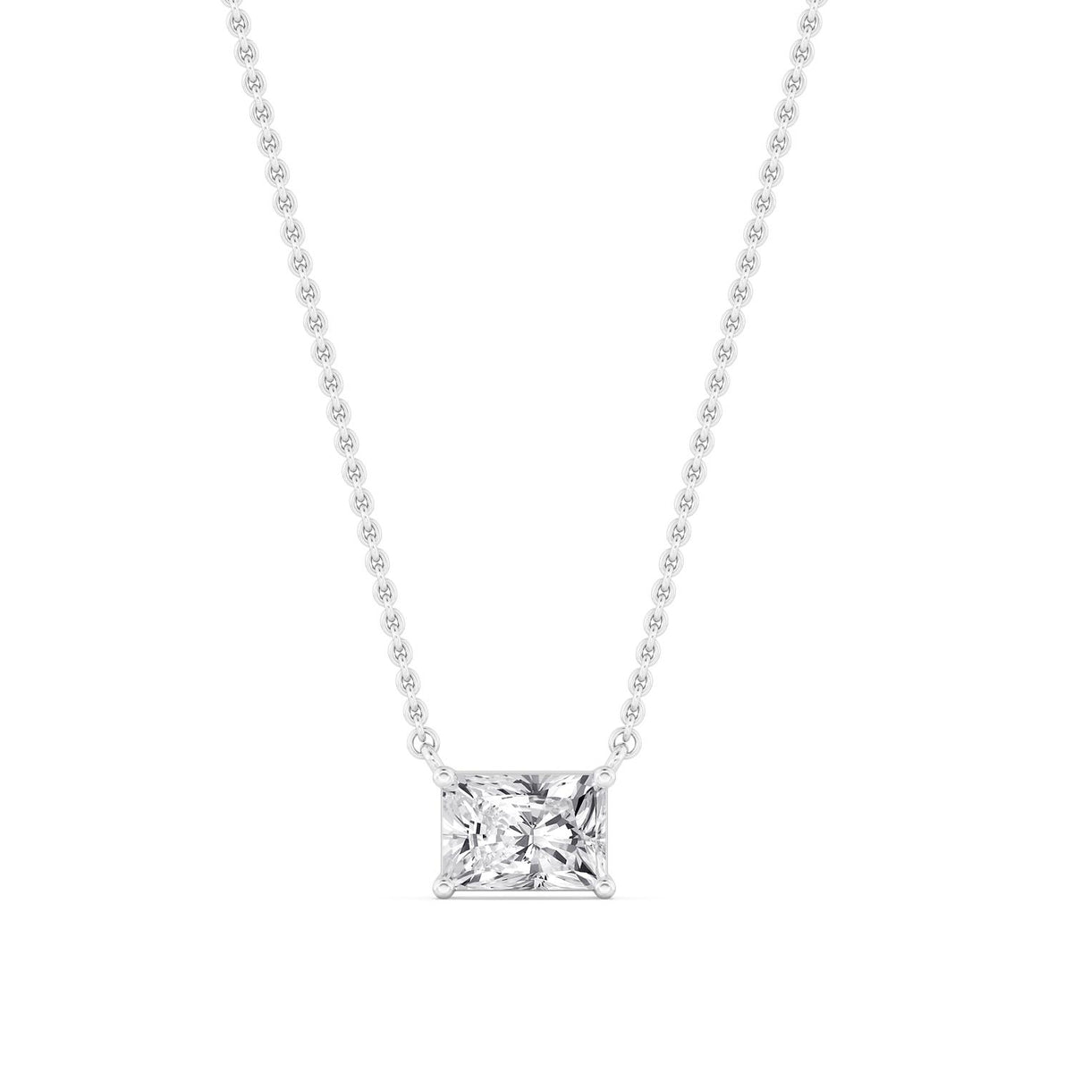 White Gold / Lab Grown Diamond Solitaire Pendant