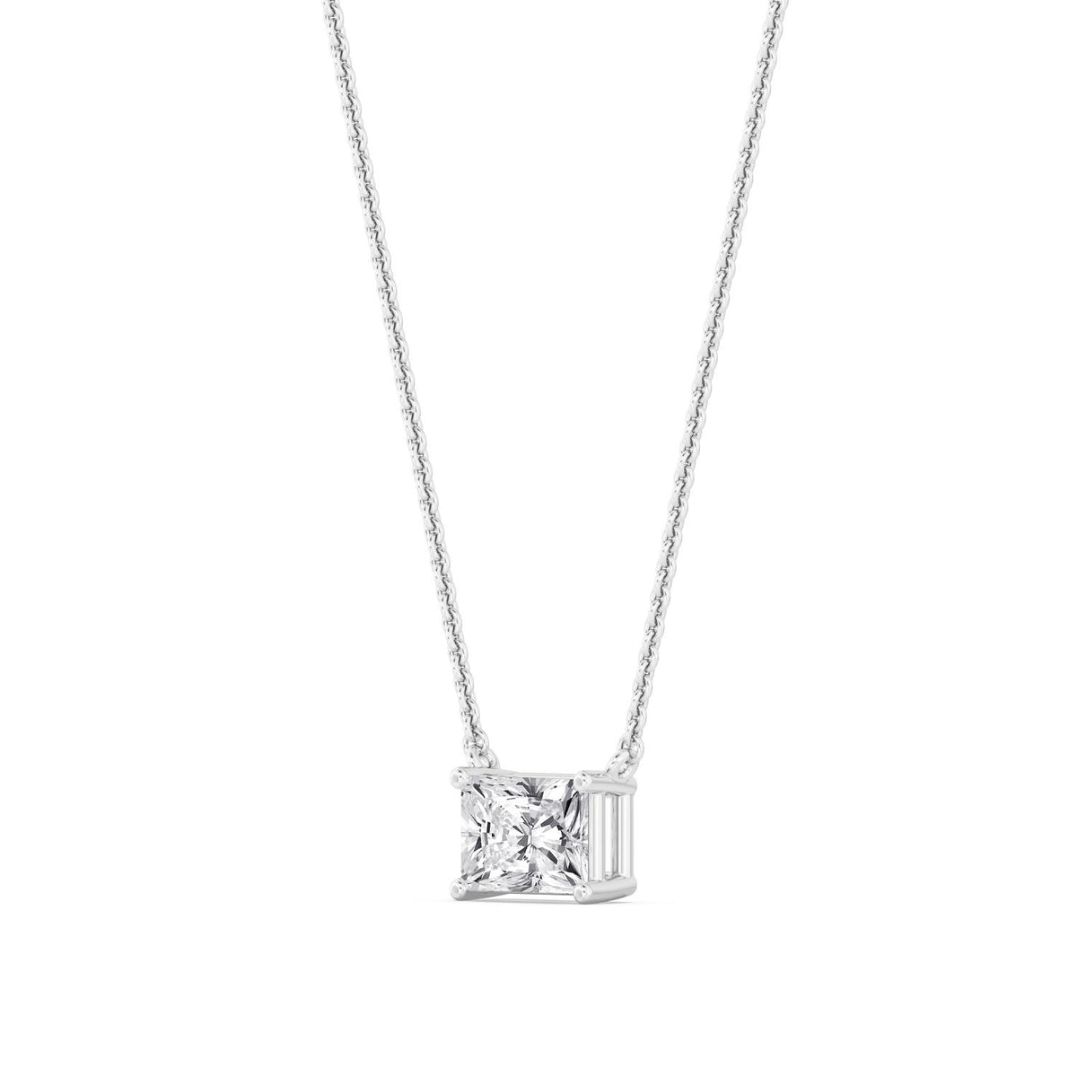 White Gold / Lab Grown Diamond Solitaire Pendant