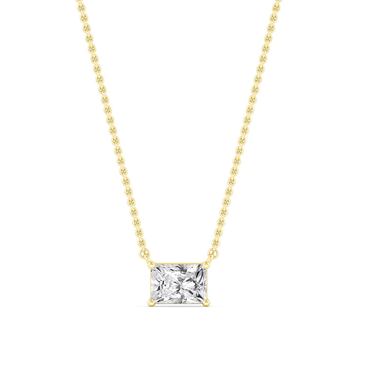 Yellow Gold / Lab Grown Diamond Solitaire Pendant
