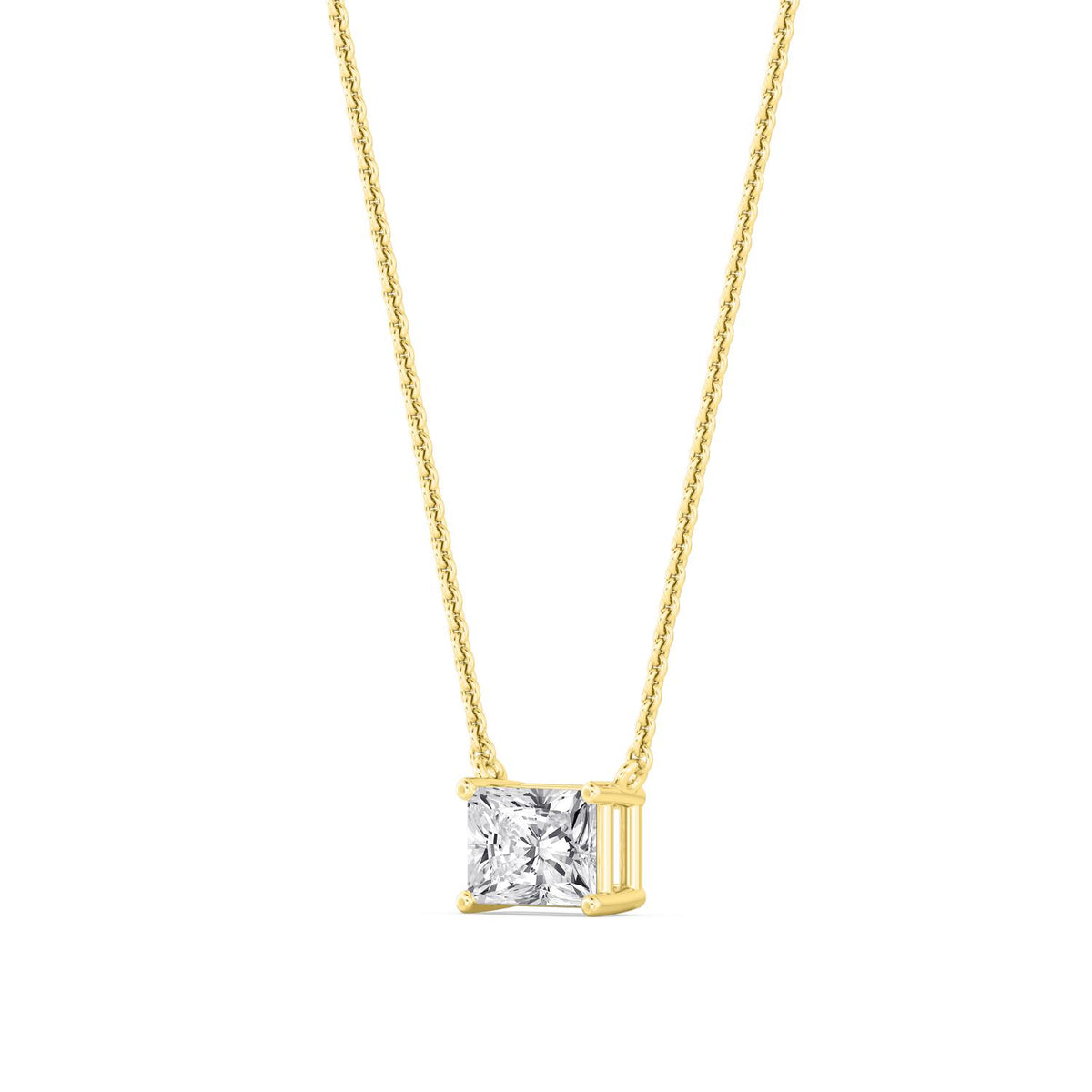 Yellow Gold / Lab Grown Diamond Solitaire Pendant