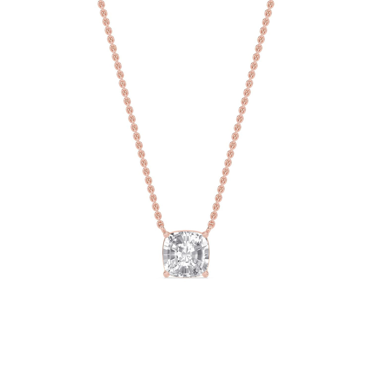 Rose Gold / Lab Grown Diamond Solitaire Pendant