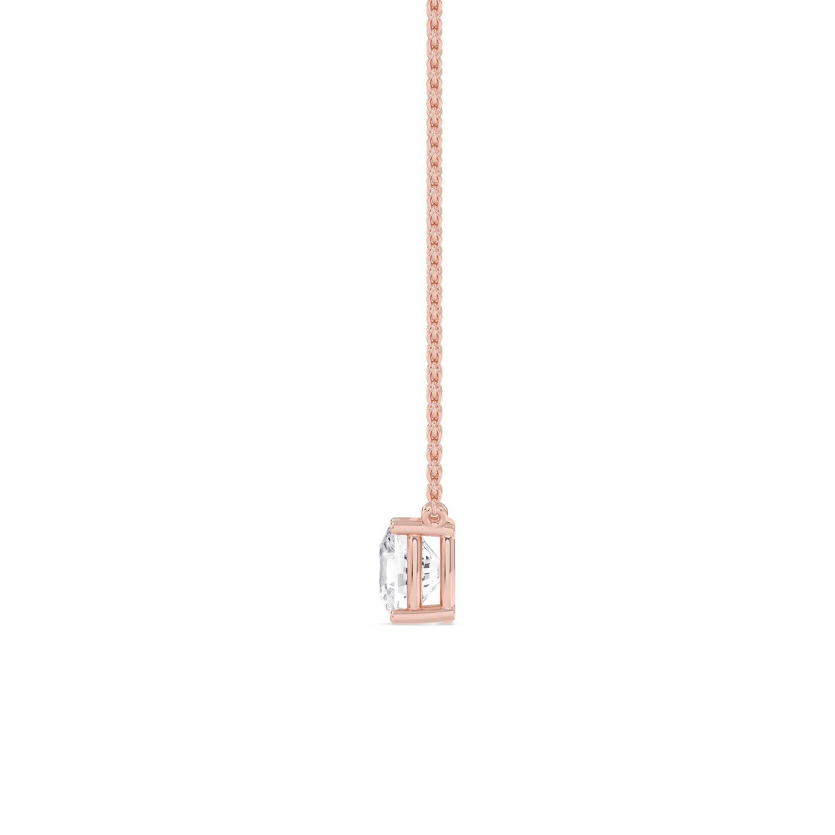 Rose Gold / Lab Grown Diamond Solitaire Pendant