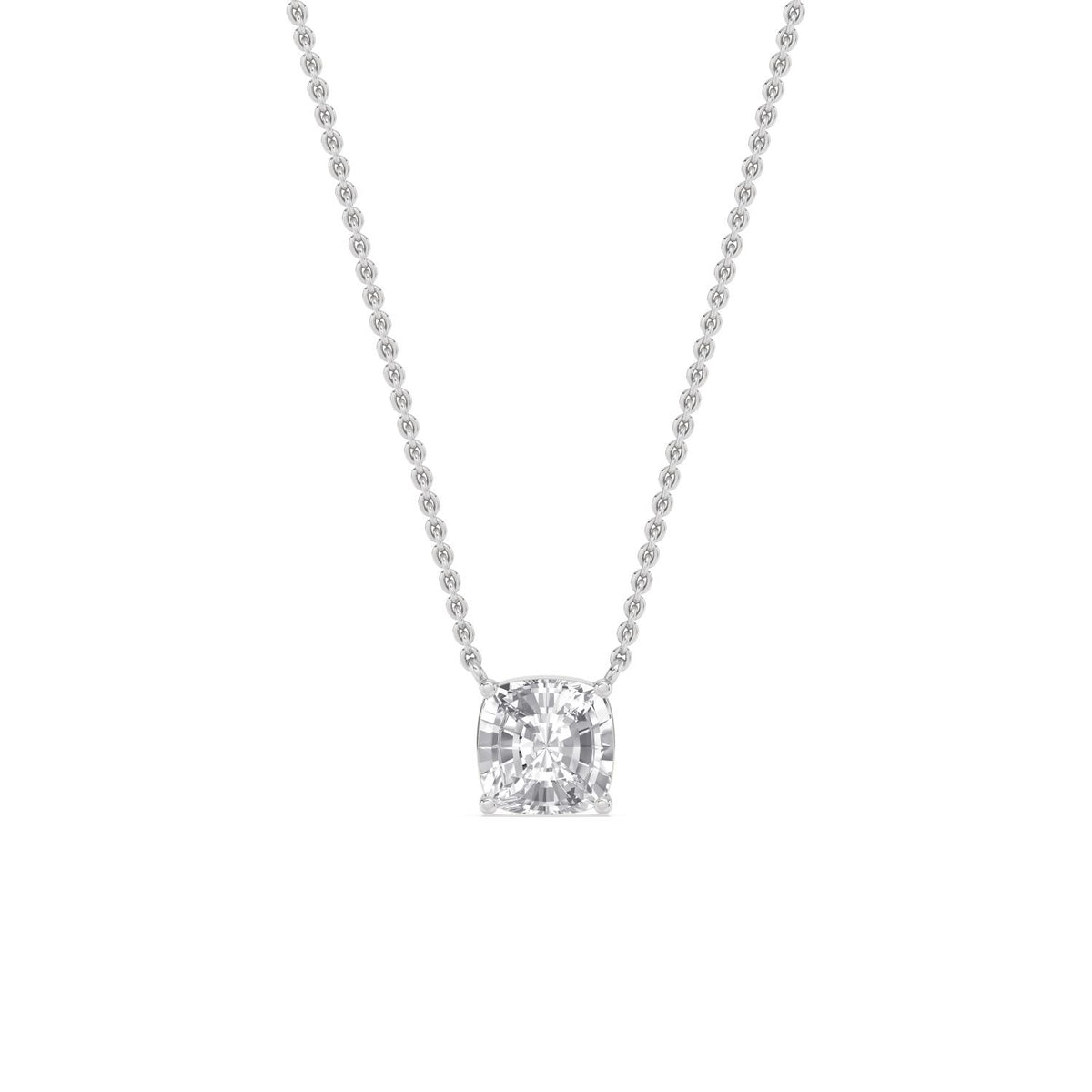 White Gold / Lab Grown Diamond Solitaire Pendant