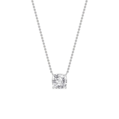 White Gold / Lab Grown Diamond Solitaire Pendant