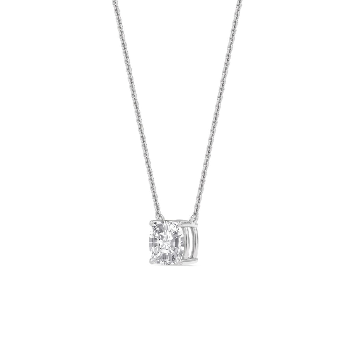 White Gold / Lab Grown Diamond Solitaire Pendant