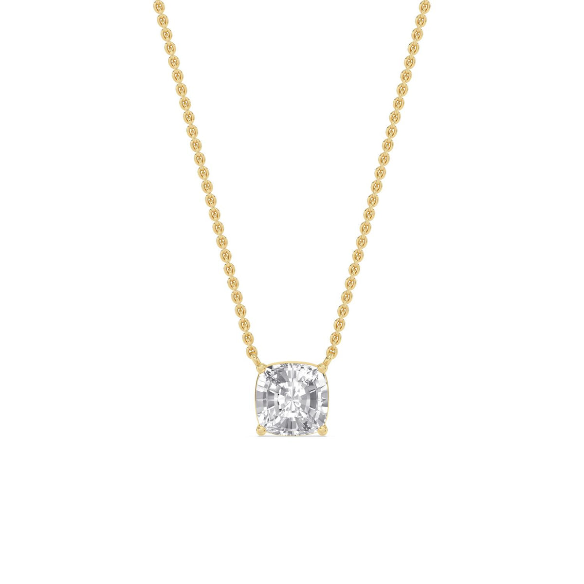 Yellow Gold / Lab Grown Diamond Solitaire Pendant