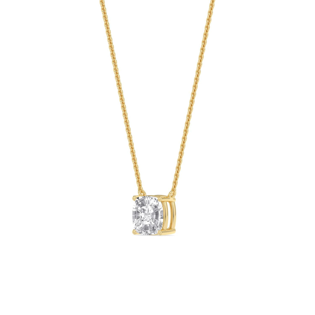 Yellow Gold / Lab Grown Diamond Solitaire Pendant