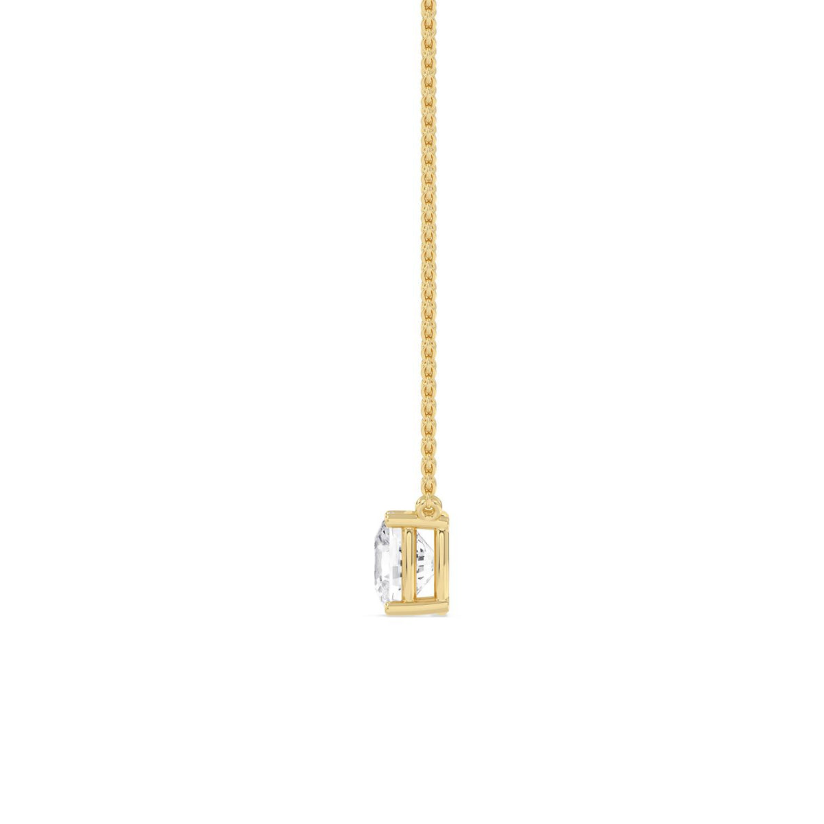 Yellow Gold / Lab Grown Diamond Solitaire Pendant