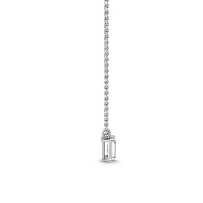 White Gold / Emerald Lab Grown Diamond Solitaire Pendant